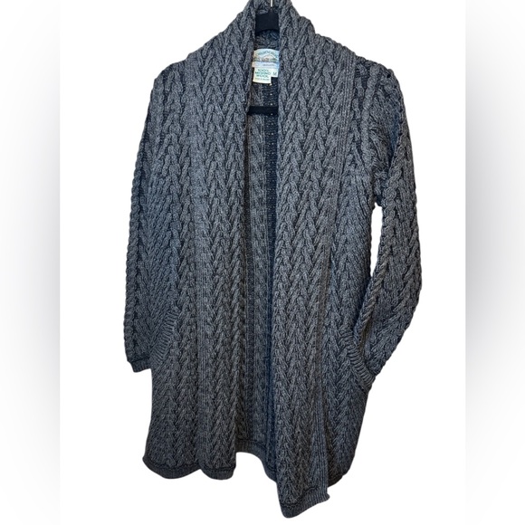 Aran Crafts Sweaters - Aran Crafts Merino Wool Open Front Cardigan with Pockets NWOT Medium